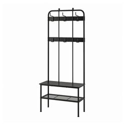 Coat rack and bench w shoe storage