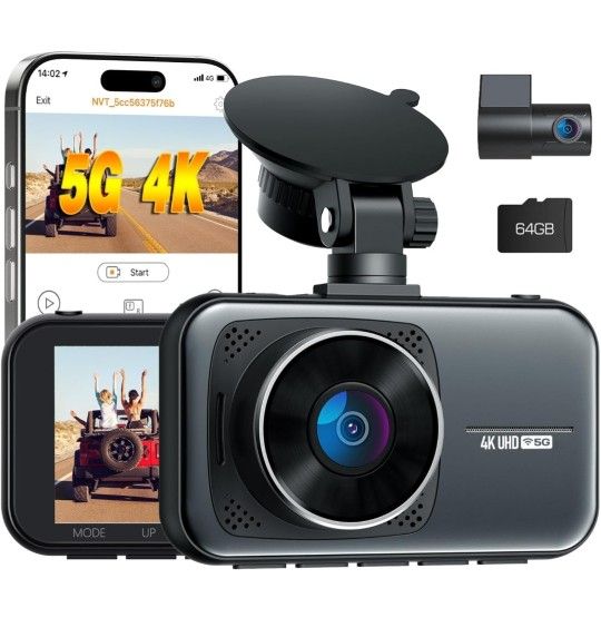 4K Dash Cam Front and Rear Wireless *NEW IN BOX**