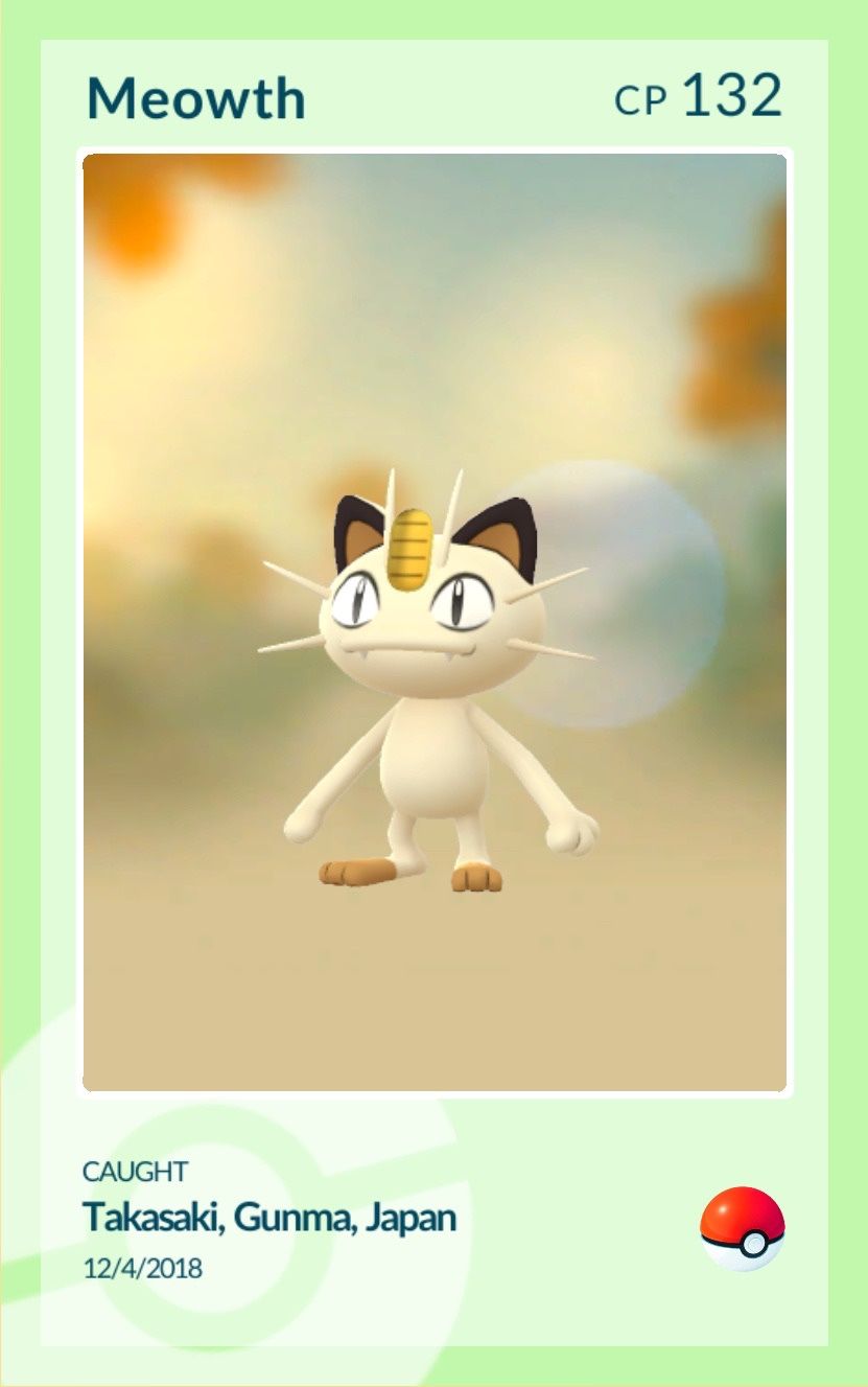 2018 Pokemon Go Meowth