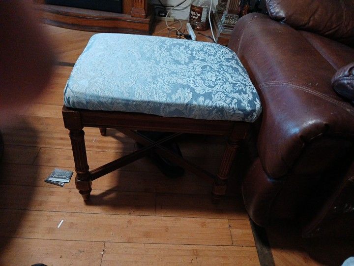 French Style Carved Fruit wood Ottoman