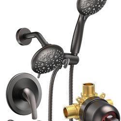 SR SUN RISE 35-Spray Shower Faucet 3-Way Combo Shower Head and Hand Held Shower Separately or Together, Single-Handle Tub and Shower Trim Kit, Oil Rub