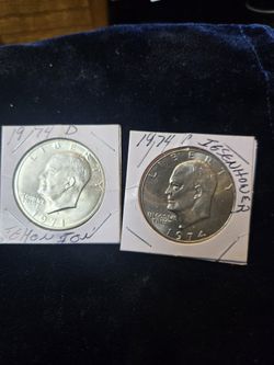 2 1974 p&d uncirculated eisenhower dollars for 50