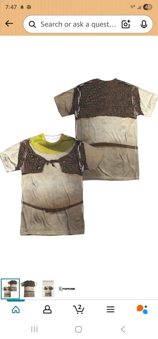 Shrek Costume Shirt 