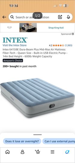 Full ? Sized Intex air mattress no pump