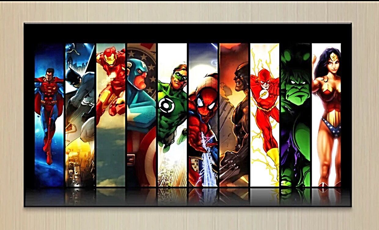 Wrapped Canvas of Superheroes for Room Decor