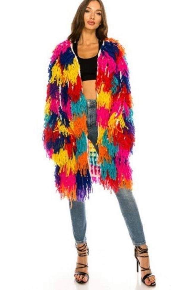 Multi Color Fringe Sweater