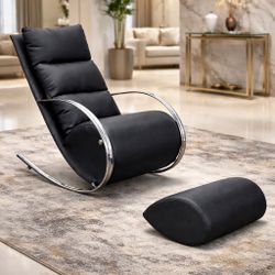 Black Leather ACCENT CHAIR - Also in red & white 😍😍