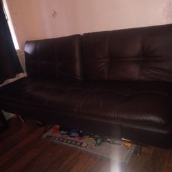 Leather Futon Bed Sofa