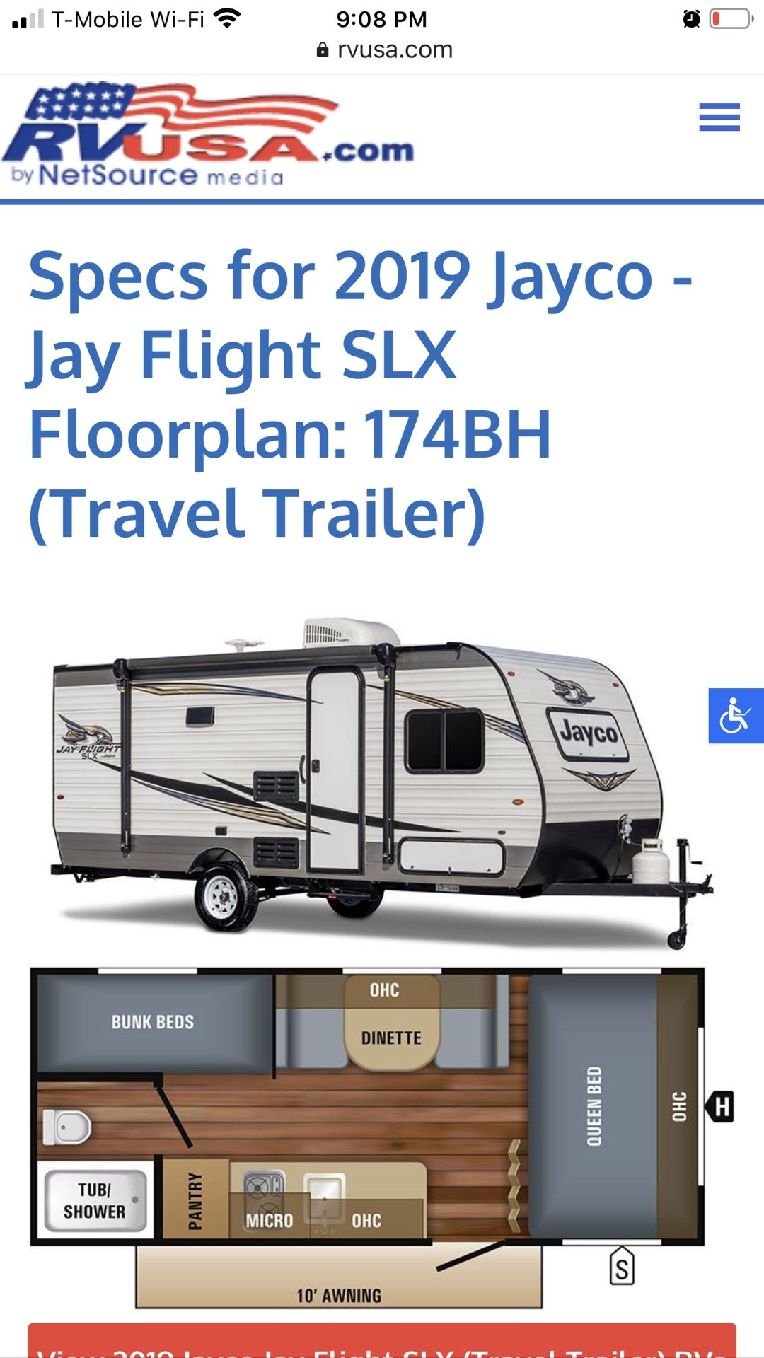 2019 Jayco Baja SLX 174 Bunkhouse travel trailer