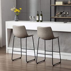 Modern Faux Leather Dining Chairs with Metal Frame