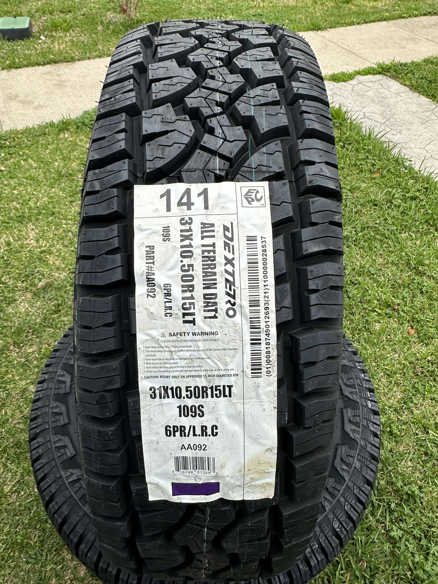 31x10.50-15 Dextero All Terrain 6 Ply
