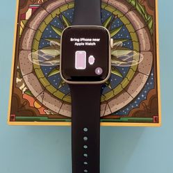2023 Apple Watch SE Series 2nd Generation 44mm Silver With Blue Silicone Band And Charging Cable