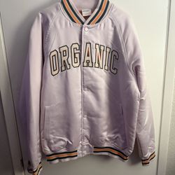 Midnight, organic satin bomber