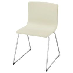 IKEA Bernhard Dining Chair Leather White Chrome Plated