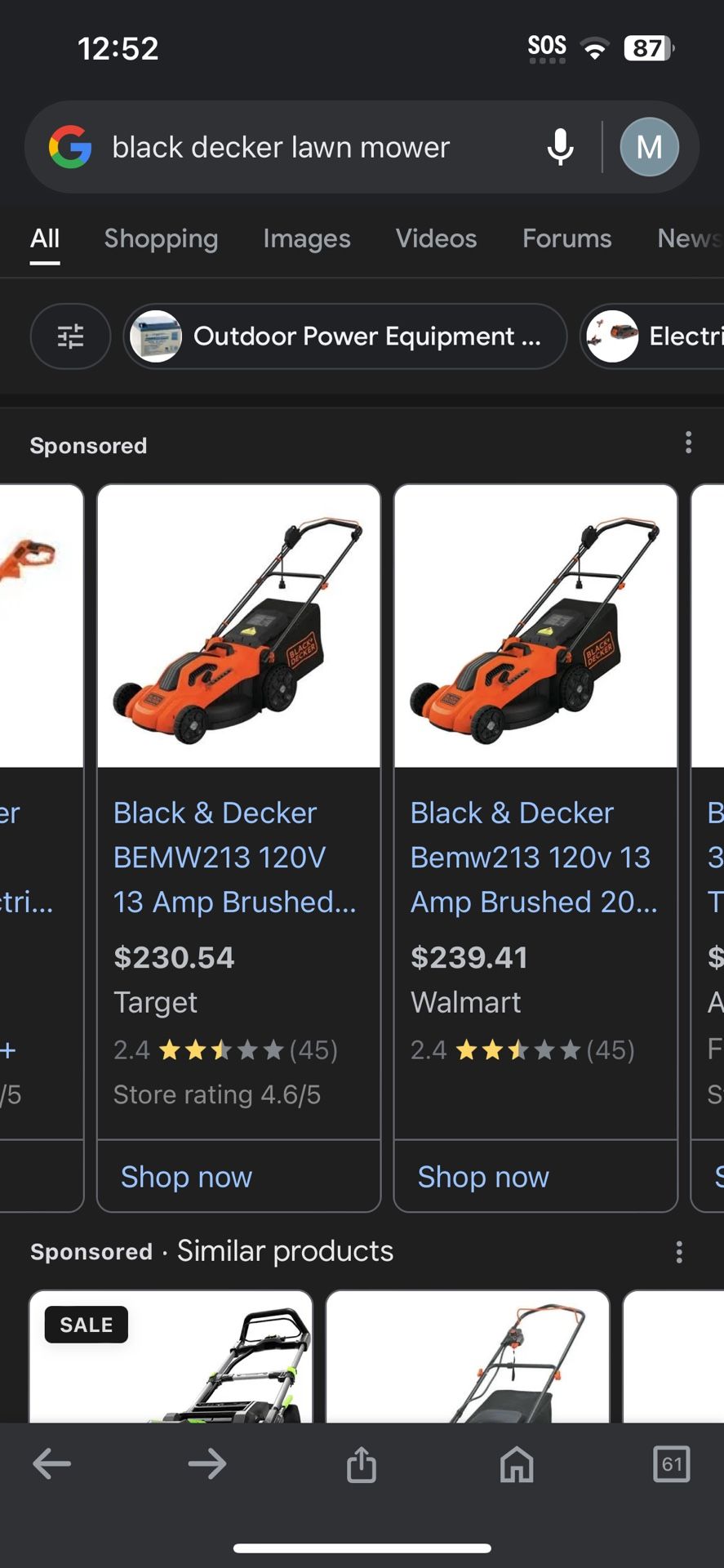 Black Decker Lawn Mower