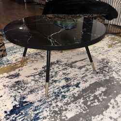 Small Glass Marble Top Coffee Table 