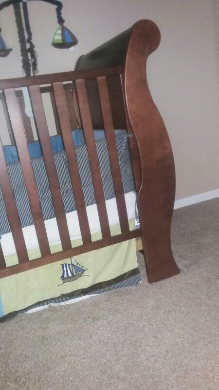 Beautiful Morigeau Lepine cherry sleigh crib