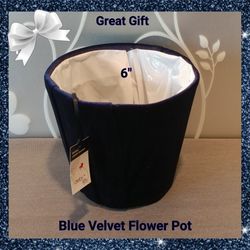 NEW BLUE VELVET FLOWER POT
