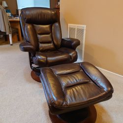 Leather Chair & Ottoman