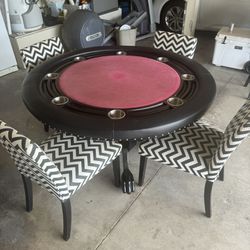 Poker Table With Chairs & Poker chips