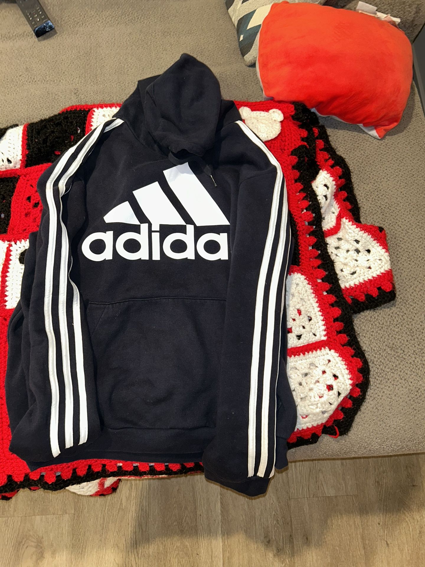 Adidas Men Size M Black And White Hoodie 