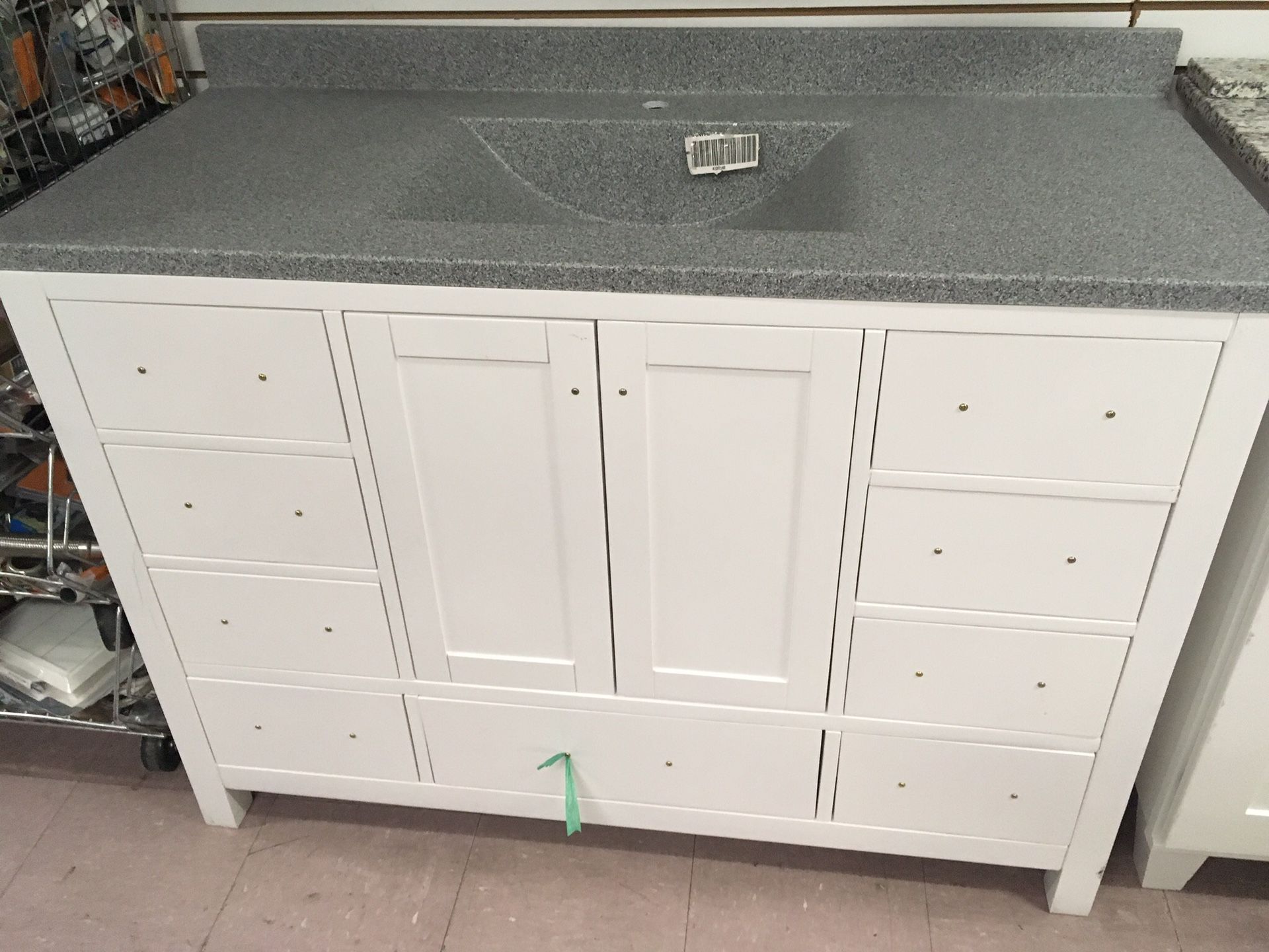 48 IN BATHROOM VANITY CABINET WITH COMPOSITE GRANITE SINK TOP COMBO