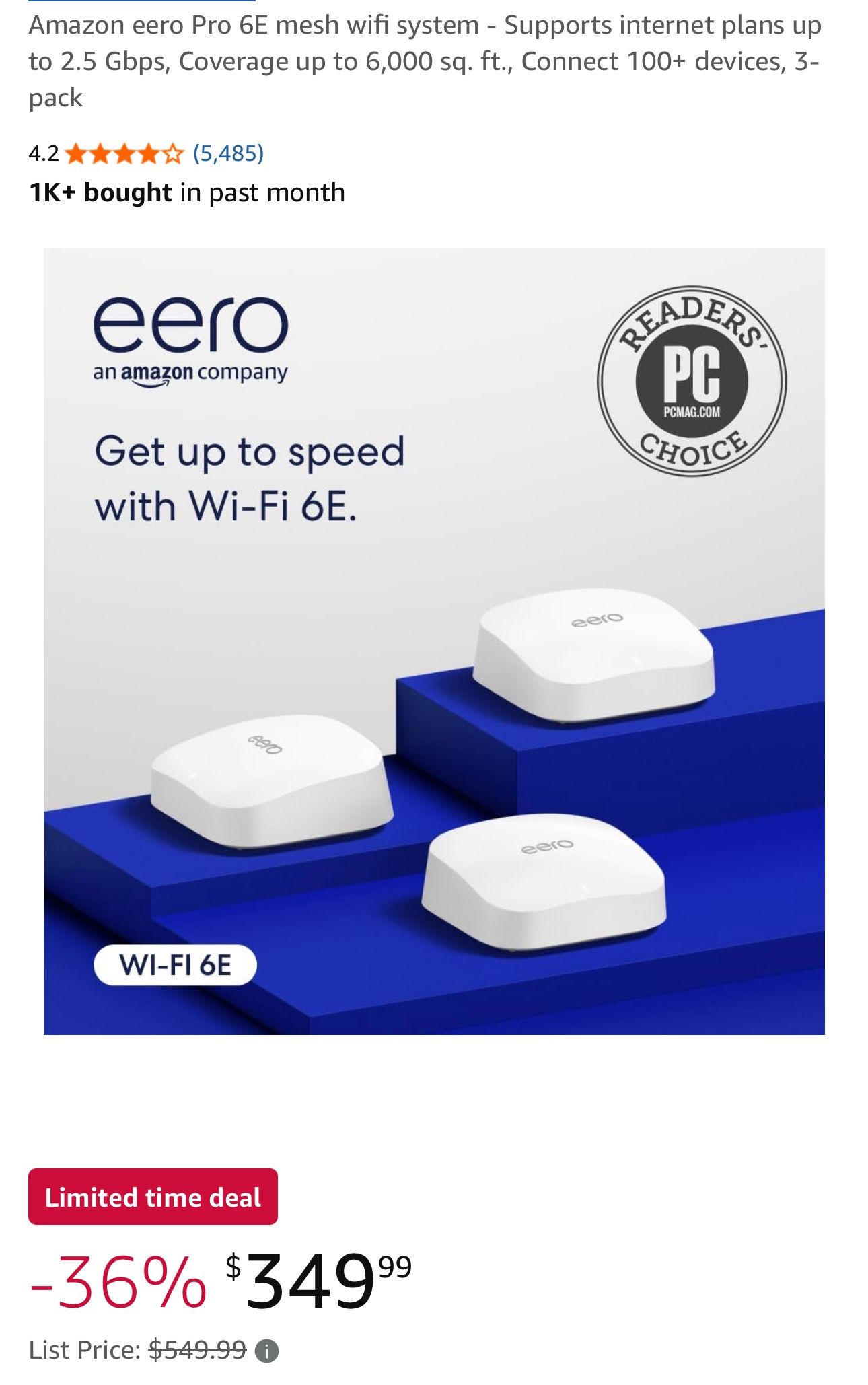 eero Pro 6E mesh wifi system