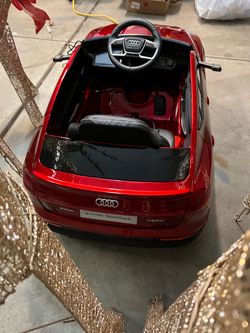Audi red car for kids with remote and mp3 plays songs you download.