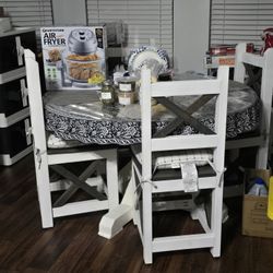 ALL WOOD HANDMADE DINING TABLE/6 CHAIRS