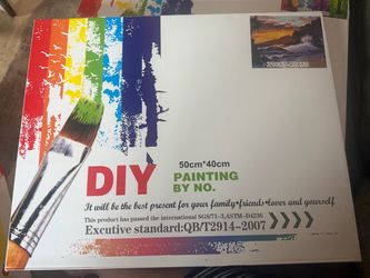 DIY Paint By Numbers Kit Ocean Sunset Beach Waves 40x50cm Canvas Art Craft