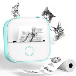 Phomemo Sticker Printer- T02 Print Pods Mini Sticker Printer Maker, Inkless Machine Portable, Bluetooth Thermal Pocket Photo Maker for Study Notes, Da