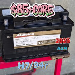 AGM Car Battery Group Size 94r/H7