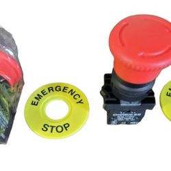 CMORSUN Emergency Switch MUSHROOM HEAD  PUSH LOCKOUT  Stop Buttons   2 - Pack