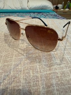 Brown gold designer lacoste sunglasses