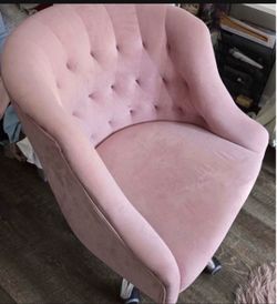 Modern Home Office Chair Desk Chair Task with Wheels Swivel Vanity Chair Makeup Chair Height Adjustable Chairs Velvet Living Room, Bedroom(Peach Pink)