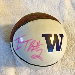 Isaiah Thomas autographed UW mini basketball
