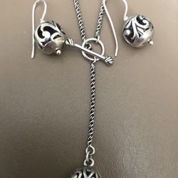 Sterling silver Necklace And Earrings 30.00