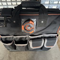 Klein Tools Tradesman Pro Lighted Tool Bag, 31 Pockets, 15-Inch