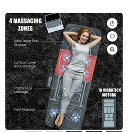 Costway Foldable Massage Mat Full Body Massager with Heat & 10 Vibration Motors