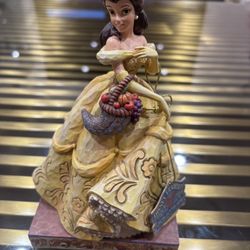 Belle (Beauty And The Beast) Wood Carved Statue From Disneyland