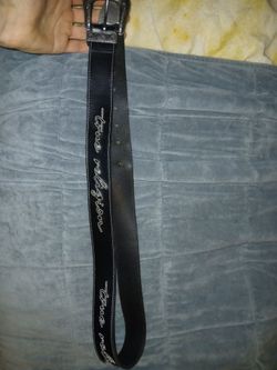 True Religion Black Leather Belt