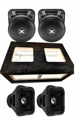 NEW 2 POWERFUL KICKER SOLO X 15” SUBWOOFERS WITH BIG PORTED BOX RGB LIGHTS