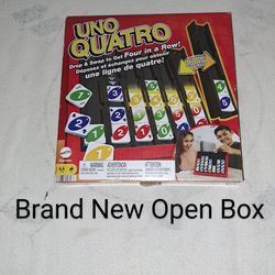 Brand New Open Box Uno Quatro Game (Is Complete Nothing Missing)