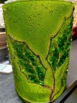 Green Mosaic Glass Decorative Vase