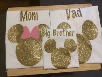 Mickey and Minnie glitter shirts