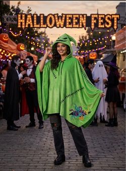 Disney Nightmare Before Christmas Oogie Boogie Hooded Poncho One Size