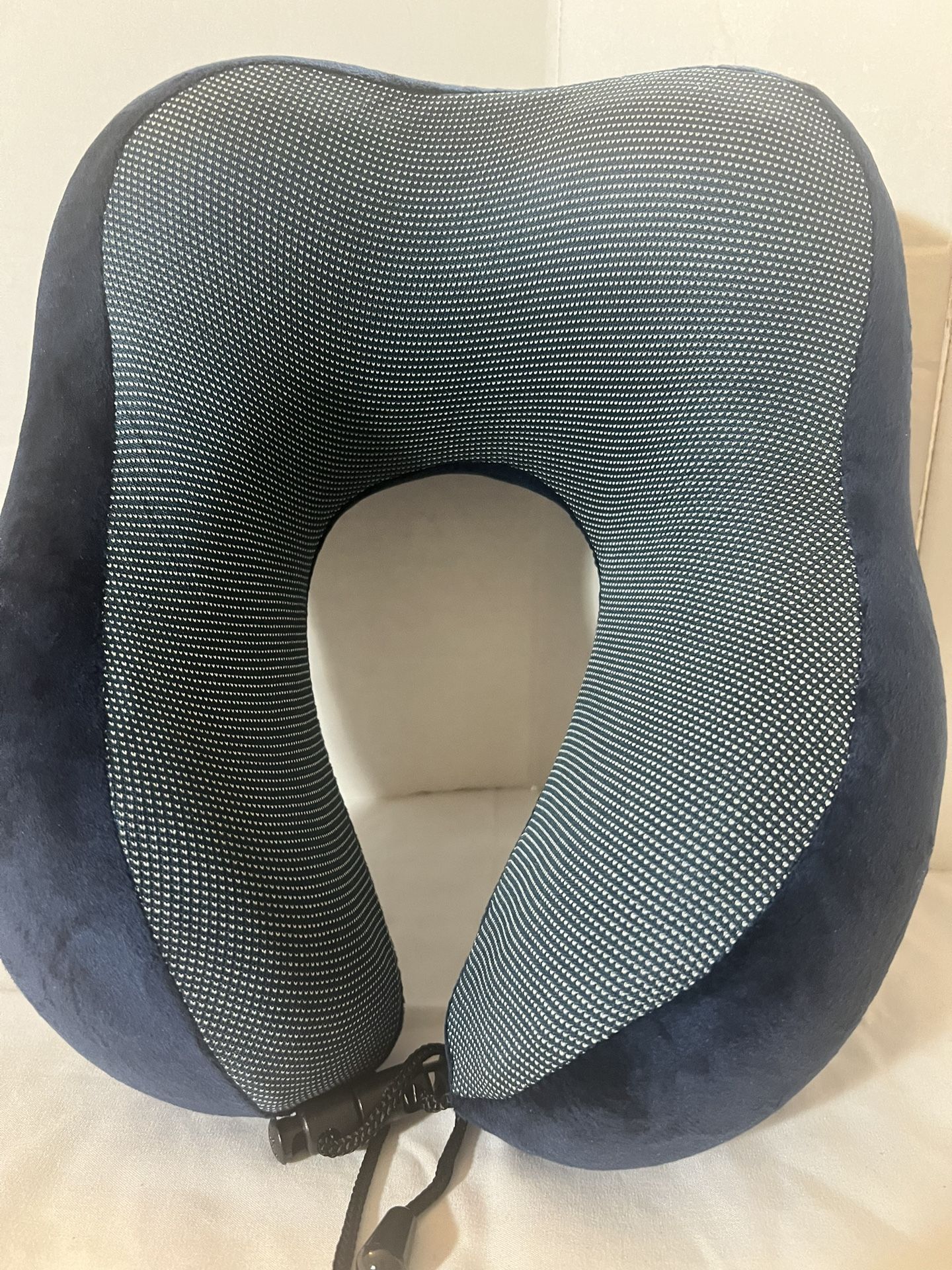 Travel Pillow Pure Memory Foam Neck Comfortable & Breathable Cover - Machine Washable Soft Pillow for Sleeping Rest, Airplane Car & Home Use (Dark Blu