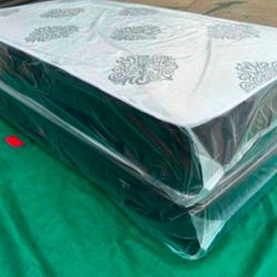 New TWIN SIZE MATTRESS WITH BOX SPRING SET COLCHONES NUEVOS INDIVIDUALES 