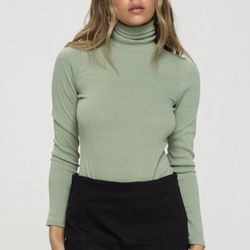 Sage Green Turtle Neck Bodysuit $12 (Small)