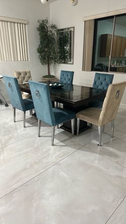 Dining Table Set with 6 Chairs